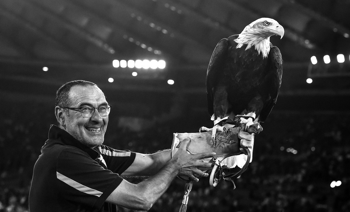 Maurizio Sarri and eagle არწივი და ადრენალინი რომში