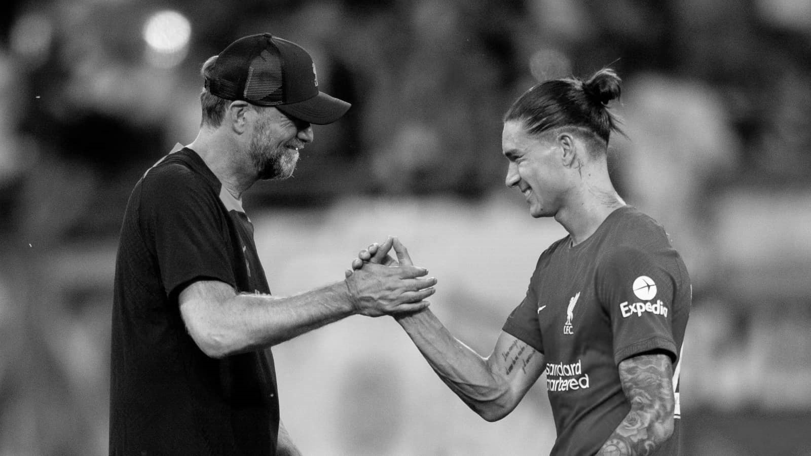 liverpool-manager-jurgen-klopp-striker-darwin-nunez ნუნიესს კლოპის ლაპარაკი არ ესმის