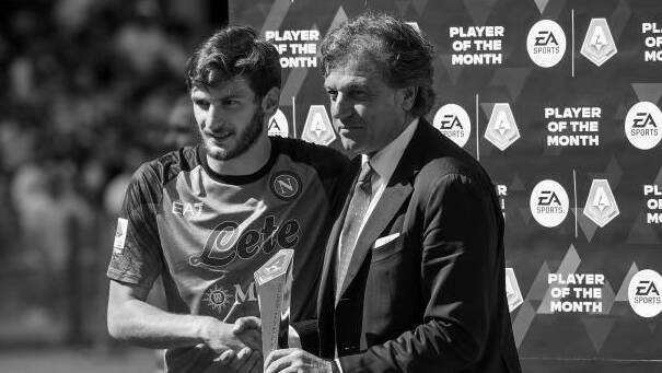 khvicha Kvaratskhelia and Cristiano Giuntoli დე ლაურენტისი: კვარას შესახებ პირველად ჩემმა შვილმა მითხრა